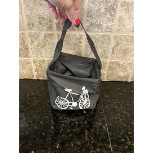 Thirty One 31 Gifts Little carry-all Caddy utility mini tote bag Bicycle Gray